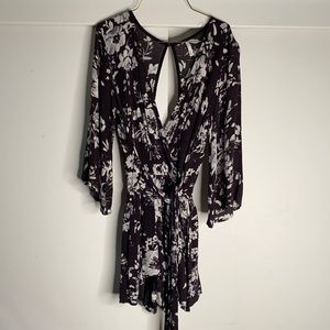 Small - floral romper with back cut-out detail